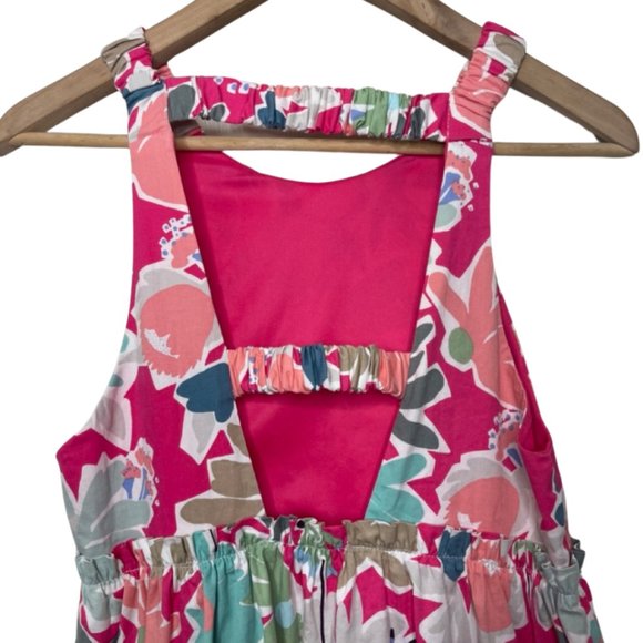 ZARA | Pink Open Back Floral Tiered Summer Dress | Size M - Picture 6 of 11